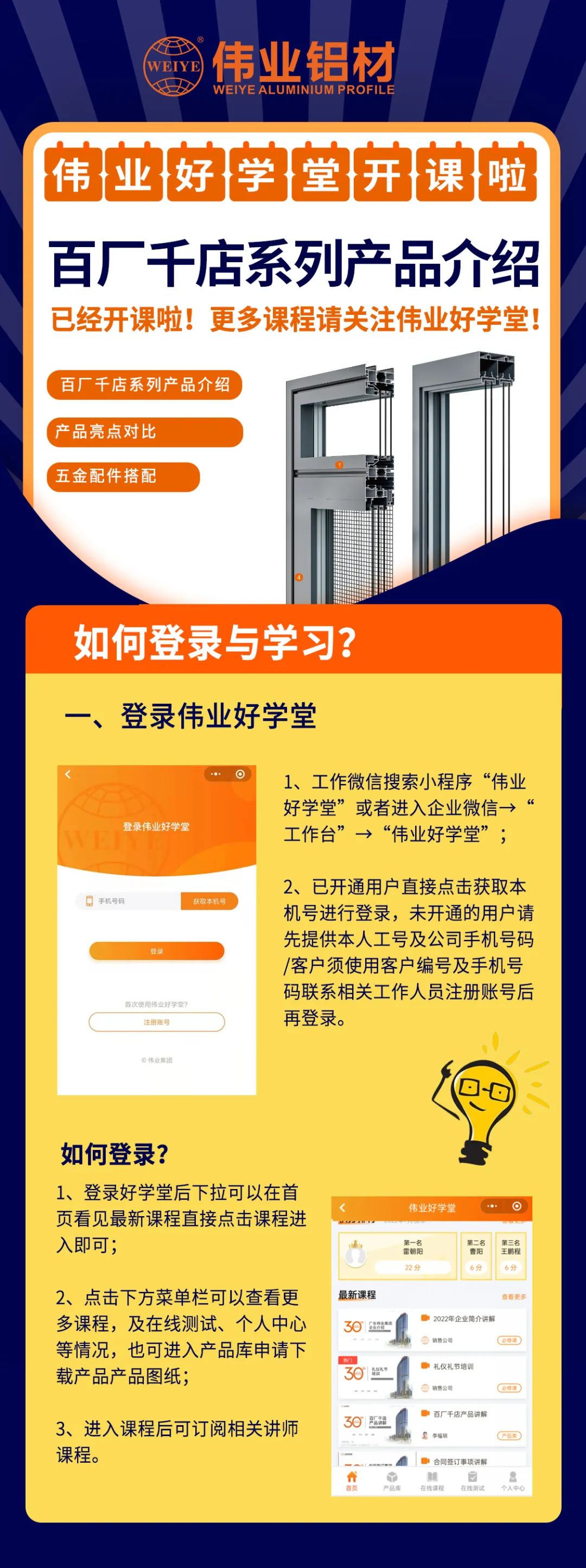 開課啦！百廠千店系列產(chǎn)品介紹已上線偉業(yè)好學堂，快get最新課程
